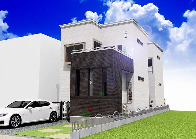 Rendering (appearance). Land 40 square meters plan Complete image
