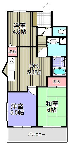Floor plan. 2DK+S, Price 12.8 million yen, Occupied area 49.64 sq m , Balcony area 8.19 sq m