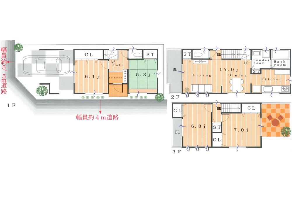 Floor plan. 31,800,000 yen, 4LDK, Land area 66.51 sq m , Is a practical plan by taking advantage of the location of the building area 99.82 sq m corner lot.