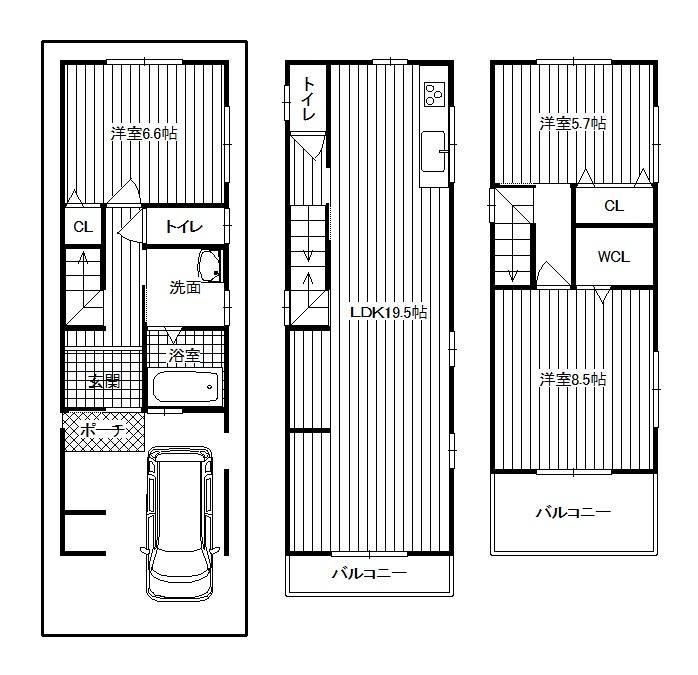 Floor plan. 22,800,000 yen, 3LDK, Land area 58.91 sq m , Building area 101.44 sq m