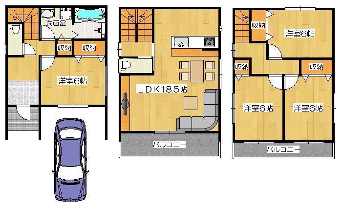 Floor plan. 26,800,000 yen, 4LDK, Land area 70.79 sq m , Building area 70 sq m A No. land