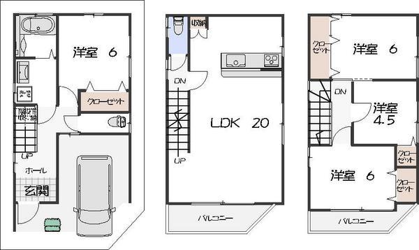 Floor plan. 36,800,000 yen, 4LDK, Land area 58.84 sq m , Building area 113.43 sq m