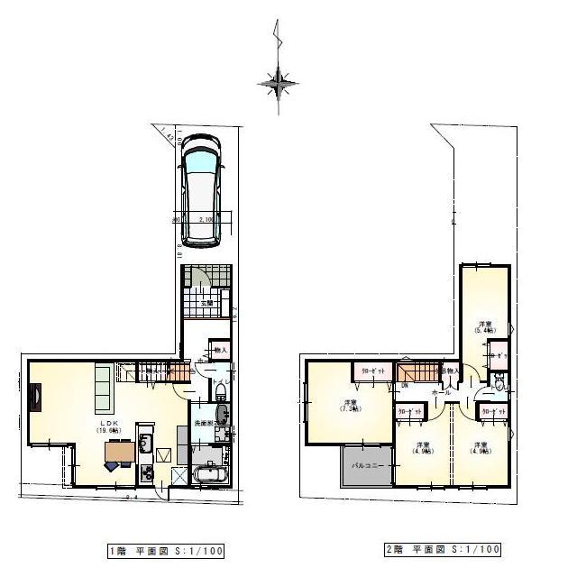 Floor plan. (C No. land), Price 31,800,000 yen, 4LDK, Land area 83.02 sq m , Building area 98.81 sq m