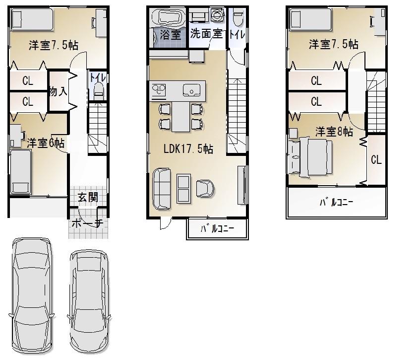 Floor plan. 37,800,000 yen, 4LDK, Land area 84 sq m , Building area 115.51 sq m