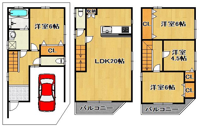 Floor plan. 36,800,000 yen, 4LDK, Land area 58.84 sq m , Building area 113.43 sq m
