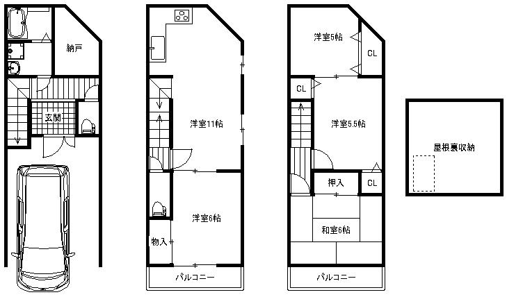 Floor plan. 19,800,000 yen, 4LDK, Land area 44.93 sq m , Building area 106.2 sq m