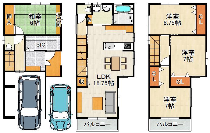 Floor plan. 38,800,000 yen, 4LDK, Land area 79.64 sq m , Building area 114.8 sq m