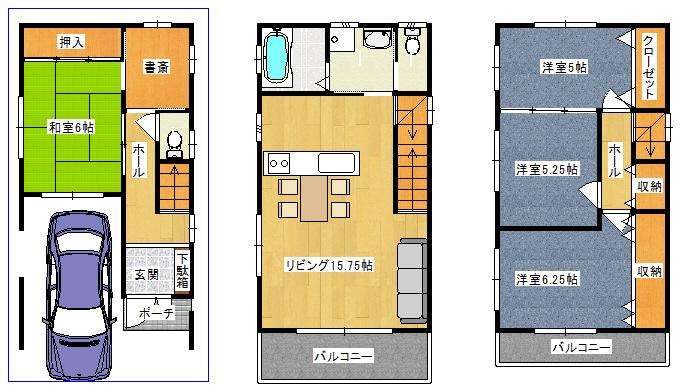 Floor plan. 32,800,000 yen, 4LDK, Land area 55.09 sq m , Building area 98.01 sq m