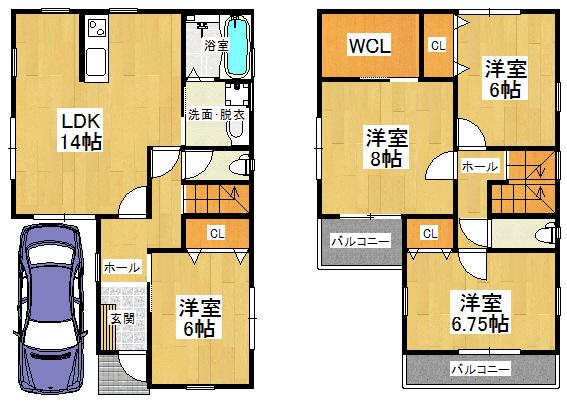 Floor plan. 25,800,000 yen, 4LDK + S (storeroom), Land area 79.82 sq m , Building area 99.63 sq m