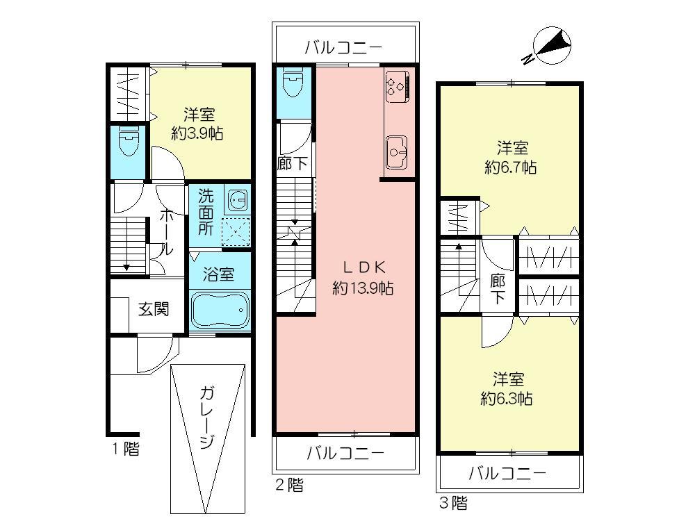 Floor plan. 44,800,000 yen, 4LDK, Land area 100.72 sq m , Building area 101.78 sq m