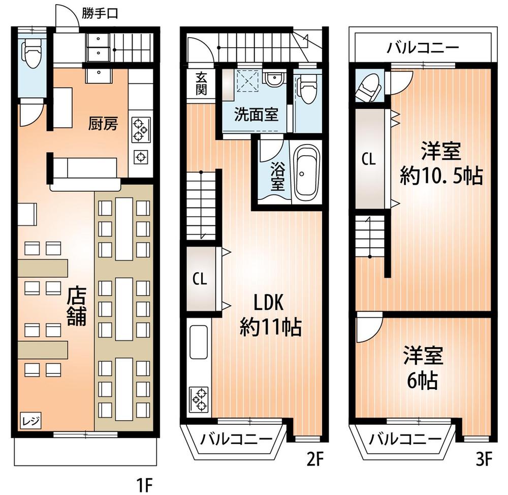 Floor plan. 18,800,000 yen, 2LDK, Land area 44.35 sq m , Building area 95.11 sq m
