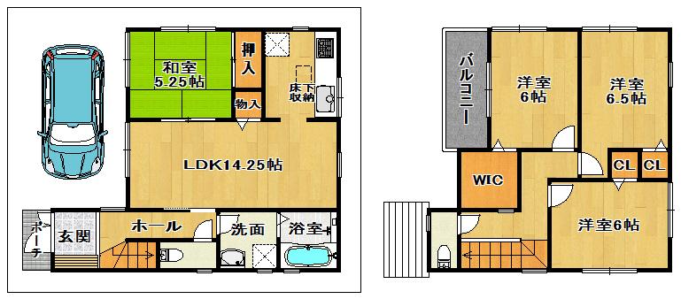 Floor plan. (No. 1 point), Price 23.5 million yen, 4LDK, Land area 90.36 sq m , Building area 93.15 sq m