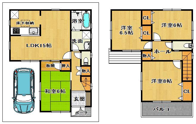 Floor plan. (No. 2 locations), Price 23.8 million yen, 4LDK, Land area 90.11 sq m , Building area 98.01 sq m