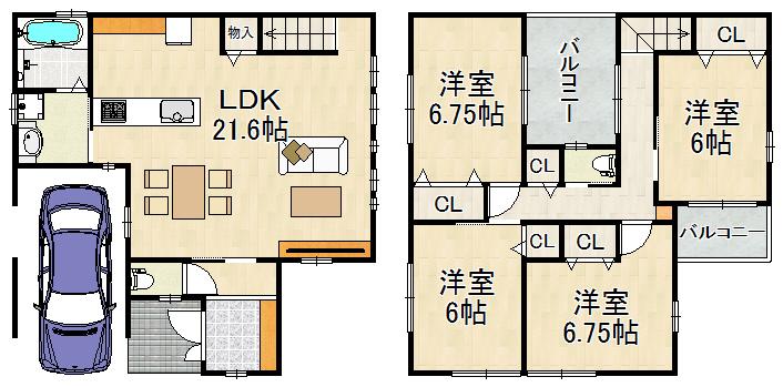 Other building plan example. 4LDK, Building area of ​​approximately 107.32 sq m , Building price 18 million yen