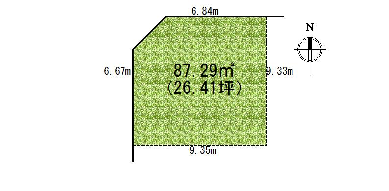 Compartment figure. Land price 23.8 million yen, Land area 87.29 sq m limited 1 compartment