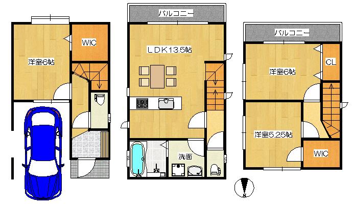 Floor plan. 32,800,000 yen, 3LDK, Land area 58.01 sq m , Building area 84.24 sq m
