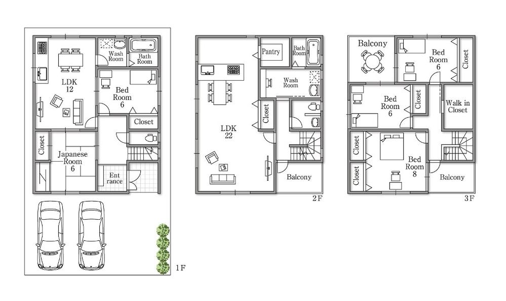 Floor plan. 69,800,000 yen, 5LLDDKK, Land area 120.04 sq m , Building area 174.27 sq m reference plan (floor plan is free to change)
