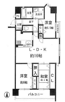 Floor plan. 3LDK, Price 22.5 million yen, Occupied area 72.36 sq m , Day is outstanding on the balcony area 10.08 sq m southeast corner room