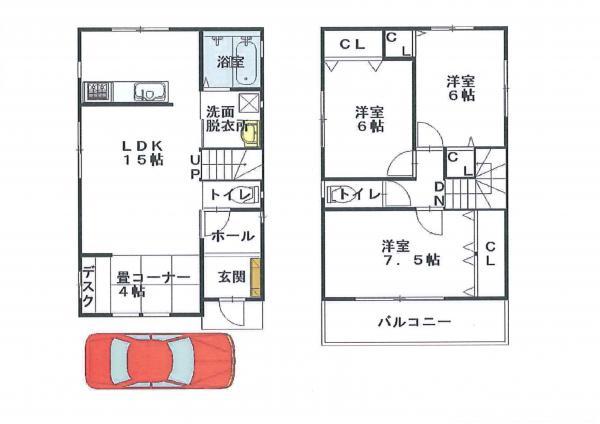 Floor plan. 31,800,000 yen, 4LDK, Land area 82.45 sq m , Building area 91.08 sq m