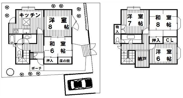 Floor plan. 22,800,000 yen, 5K + S (storeroom), Land area 167.75 sq m , Building area 112.42 sq m