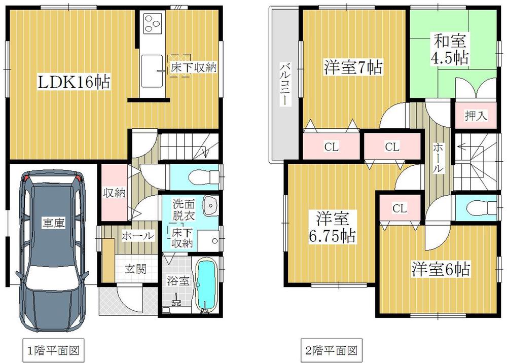 Floor plan. (Last 1 corner lot), Price 19,800,000 yen, 4LDK, Land area 88.23 sq m , Building area 107.23 sq m