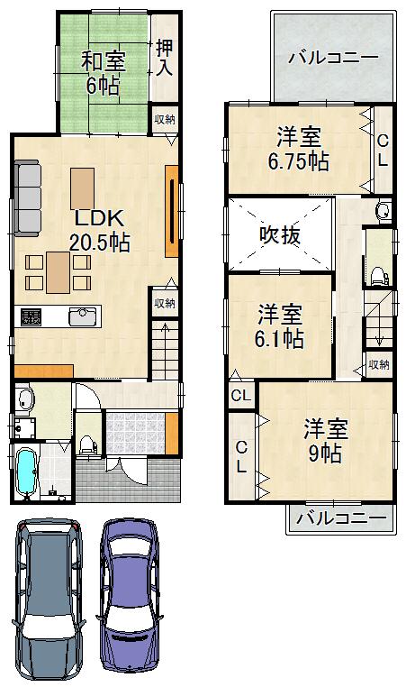 Floor plan. 42,800,000 yen, 4LDK, Land area 113.31 sq m , Building area 113 sq m