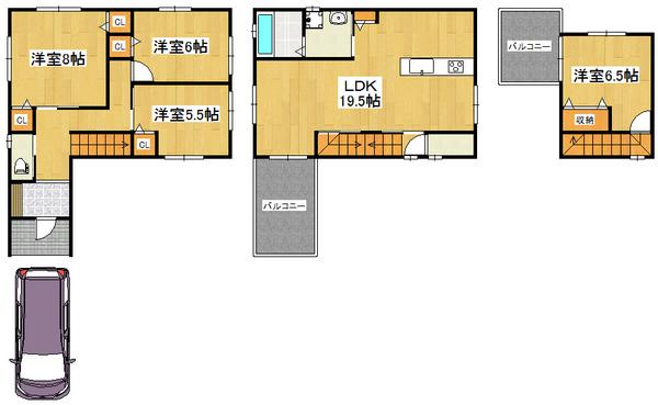 Floor plan. 39,800,000 yen, 4LDK, Land area 101.01 sq m , Building area 108.4 sq m