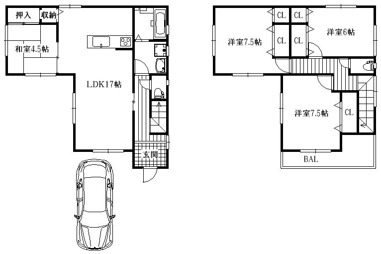 Floor plan. Price 39,800,000 yen, 4LDK, Land area 113.86 sq m , Building area 110.13 sq m