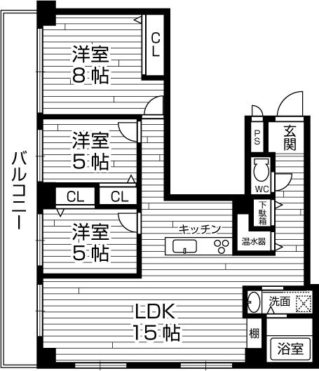 Floor plan. 3LDK, Price 15.3 million yen, Occupied area 89.76 sq m , Balcony area 11.13 sq m