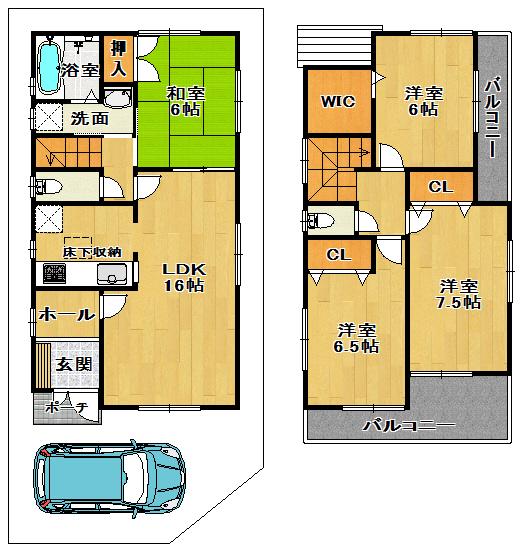 Floor plan. (No. 3 locations), Price 21,800,000 yen, 4LDK, Land area 90.56 sq m , Building area 98.01 sq m