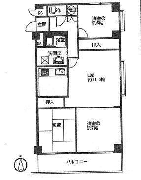 Floor plan. 3LDK, Price 15.3 million yen, Occupied area 70.15 sq m , Balcony area 5.61 sq m