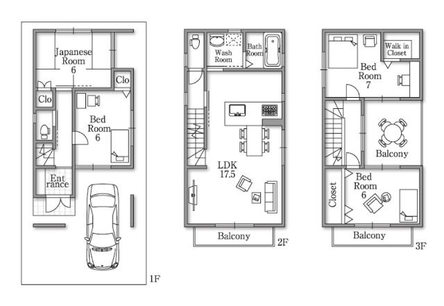 Floor plan. 33,800,000 yen, 5LDK, Land area 65.73 sq m , Building area 117.45 sq m reference plan (floor plan is free to change)