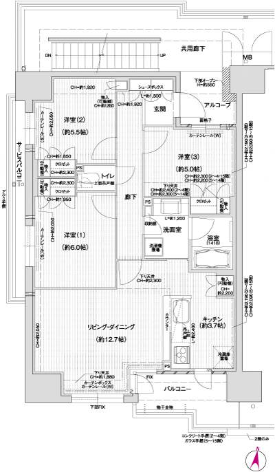 Floor: 3LDK, occupied area: 73.36 sq m, Price: 34.2 million yen