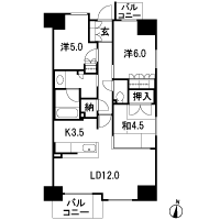 Floor: 3LDK, occupied area: 69.15 sq m, Price: 25.7 million yen