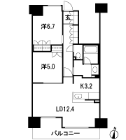 Floor: 2LDK, occupied area: 62.08 sq m, Price: 25.8 million yen