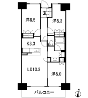 Floor: 3LDK, occupied area: 65.32 sq m, Price: 29.7 million yen