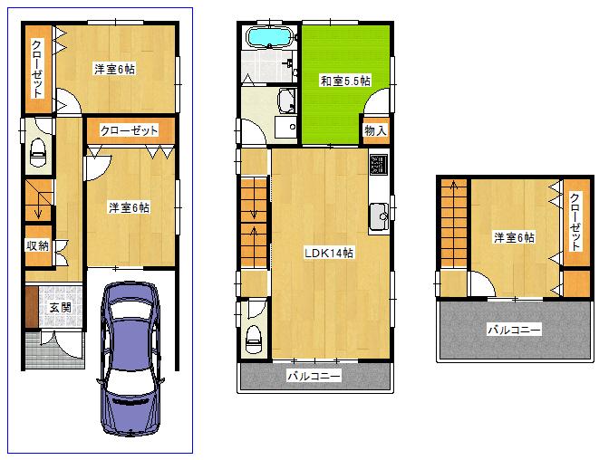 Floor plan. 17.8 million yen, 4LDK, Land area 72.2 sq m , Building area 95.94 sq m