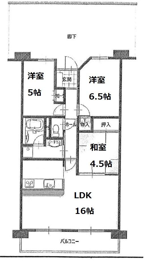 Floor plan. 3LDK, Price 17.8 million yen, Occupied area 67.41 sq m , Balcony area 9.3 sq m