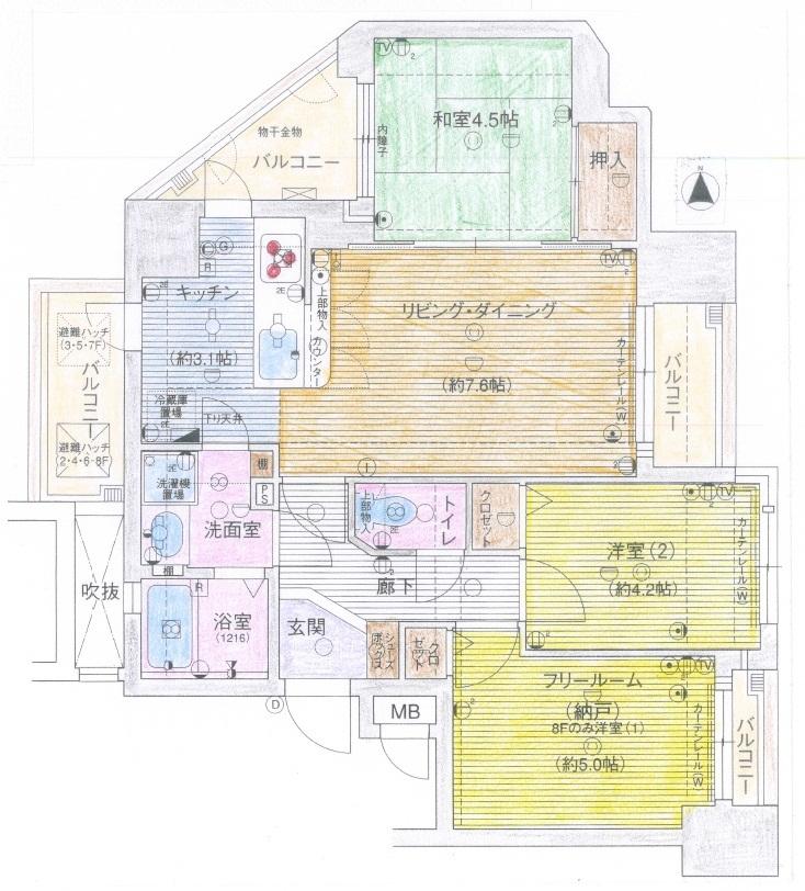 Floor plan. 3LDK, Price 18.6 million yen, Occupied area 55.46 sq m , Balcony area 10.85 sq m