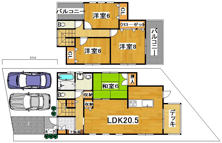 Floor plan. 27,800,000 yen, 4LDK, Land area 157.1 sq m , Since the building area of ​​95 sq m free plan will achieve your ideal.