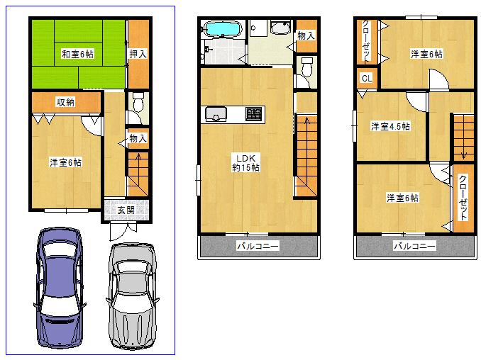 Floor plan. 15.8 million yen, 5LDK, Land area 66.82 sq m , Building area 106.41 sq m