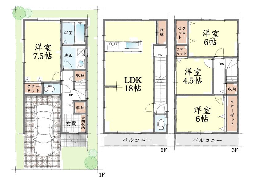 Floor plan. (4LDK plan), Price 32,800,000 yen, 4LDK, Land area 60.19 sq m , Building area 100.71 sq m
