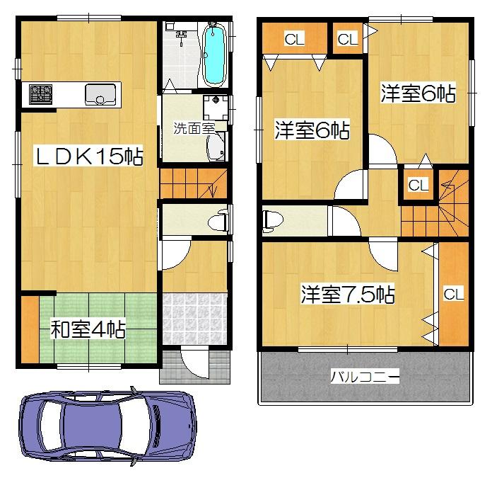 Floor plan. 31,800,000 yen, 4LDK, Land area 82.45 sq m , Building area 91.08 sq m