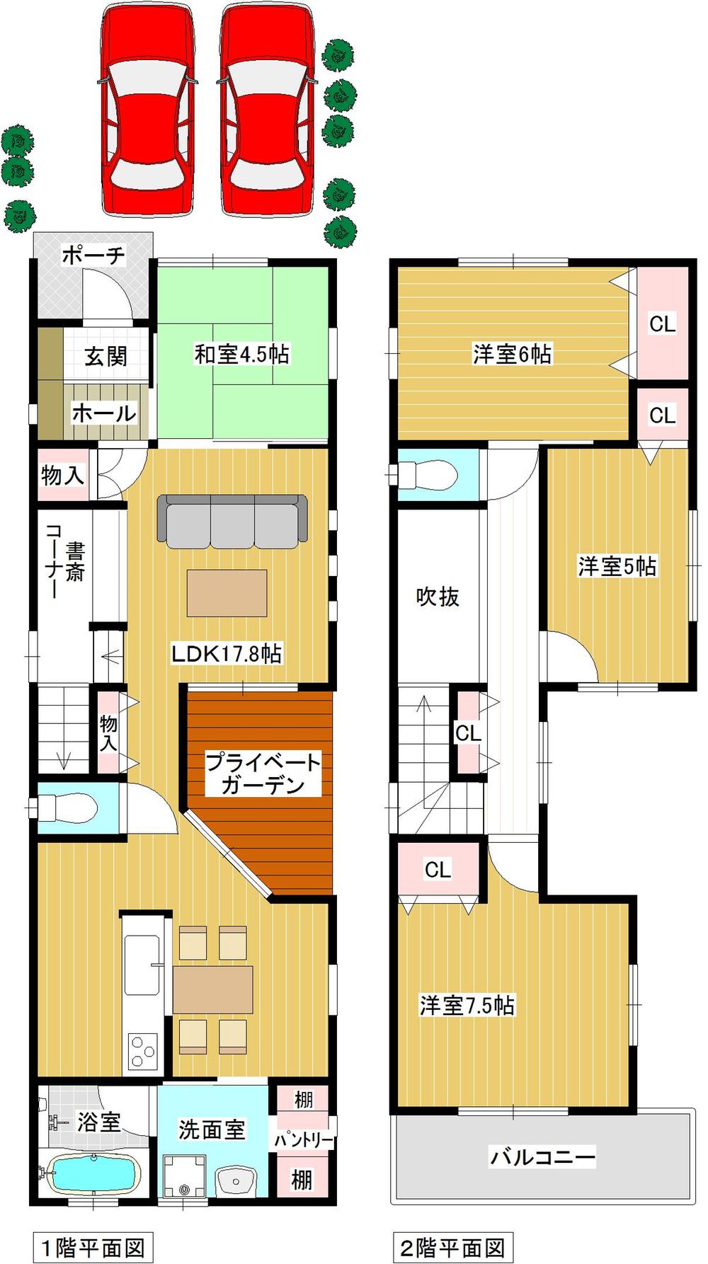 Floor plan. Price 31,800,000 yen, 4LDK, Land area 103.28 sq m , Building area 98.1 sq m