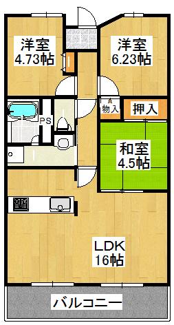 Floor plan. 3LDK, Price 17.8 million yen, Occupied area 67.41 sq m