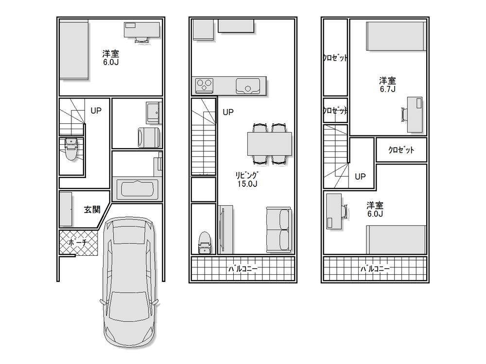 Floor plan. 28.8 million yen, 3LDK, Land area 50.57 sq m , Building area 88.43 sq m