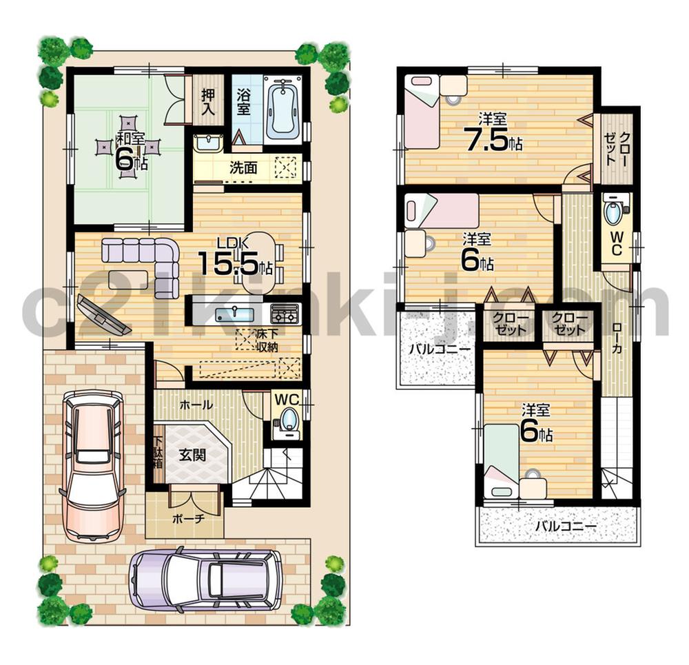 Floor plan. (No. 2 locations), Price 20.8 million yen, 4LDK, Land area 101.9 sq m , Building area 97.38 sq m