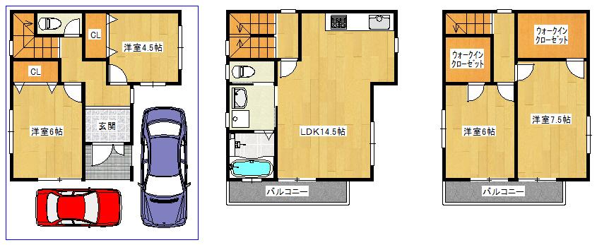 Floor plan. 25,800,000 yen, 4LDK, Land area 63.96 sq m , Building area 101.25 sq m
