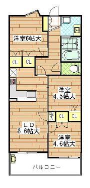 Floor plan. 3LDK, Price 20.8 million yen, Occupied area 60.95 sq m , Balcony area 9.14 sq m   ◆ All room storage space available
