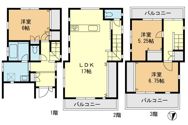 Floor plan. 31 million yen, 3LDK, Land area 72.4 sq m , Building area 97.19 sq m